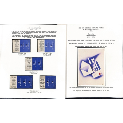 14 - Air Mail labels and leaflets. 1920-38 Labels and leaflets issued by the British Post Office or Imper... 