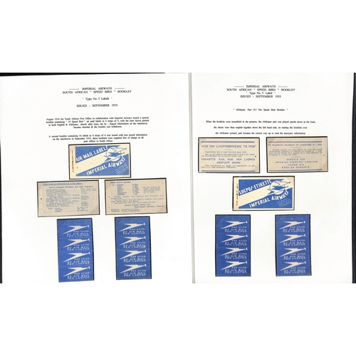 14 - Air Mail labels and leaflets. 1920-38 Labels and leaflets issued by the British Post Office or Imper... 