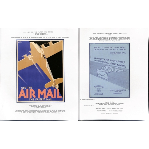 14 - Air Mail labels and leaflets. 1920-38 Labels and leaflets issued by the British Post Office or Imper... 