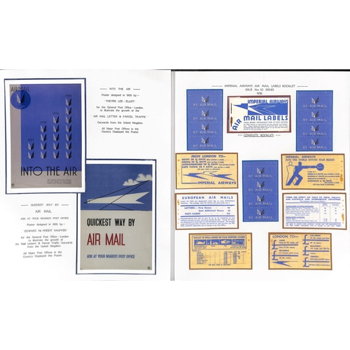 14 - Air Mail labels and leaflets. 1920-38 Labels and leaflets issued by the British Post Office or Imper... 