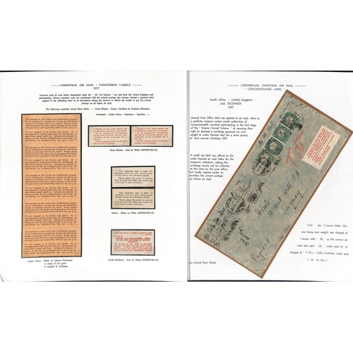 14 - Air Mail labels and leaflets. 1920-38 Labels and leaflets issued by the British Post Office or Imper... 
