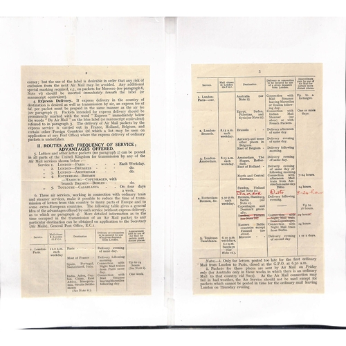 14 - Air Mail labels and leaflets. 1920-38 Labels and leaflets issued by the British Post Office or Imper... 