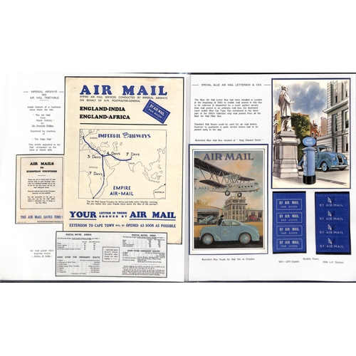 14 - Air Mail labels and leaflets. 1920-38 Labels and leaflets issued by the British Post Office or Imper... 
