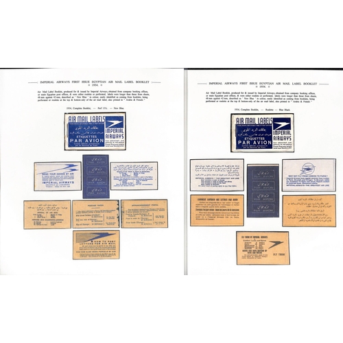 14 - Air Mail labels and leaflets. 1920-38 Labels and leaflets issued by the British Post Office or Imper... 
