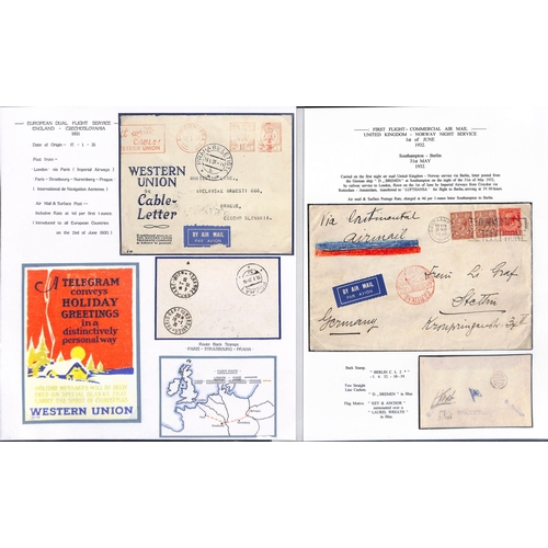 22 - 1931-40 Covers and cards to, from or via G.B including 1931 Corfu to London first acceptance for mai... 
