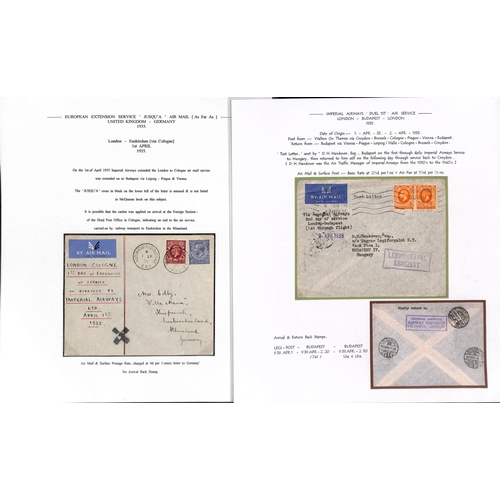 22 - 1931-40 Covers and cards to, from or via G.B including 1931 Corfu to London first acceptance for mai... 