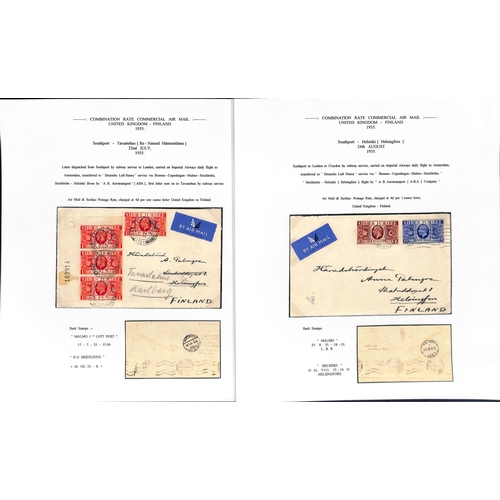 22 - 1931-40 Covers and cards to, from or via G.B including 1931 Corfu to London first acceptance for mai... 