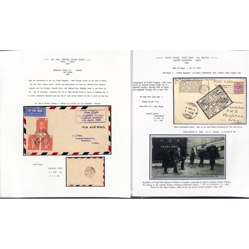 75 - Iraq/Palestine. 1929-40 Covers and cards including 1929 London-Karachi route first flight covers fro... 