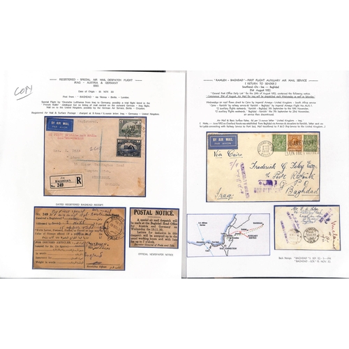75 - Iraq/Palestine. 1929-40 Covers and cards including 1929 London-Karachi route first flight covers fro... 