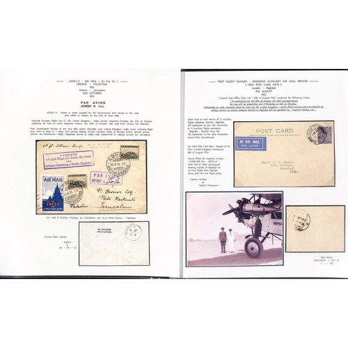 75 - Iraq/Palestine. 1929-40 Covers and cards including 1929 London-Karachi route first flight covers fro... 