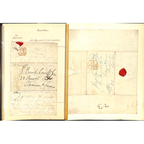 2 - George Cruikshank, etc. 1827-57 Entire letters and covers addressed to the artist and caricaturist G... 