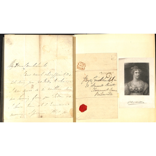 2 - George Cruikshank, etc. 1827-57 Entire letters and covers addressed to the artist and caricaturist G... 