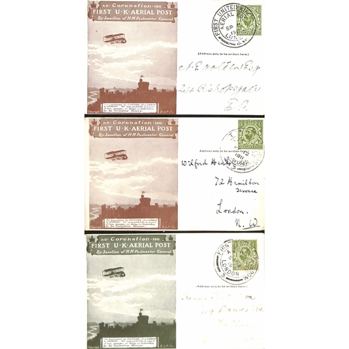 40 - 1911 (Sep 9-16) London to Windsor envelopes in green or purple-brown, London to Windsor postcards in... 