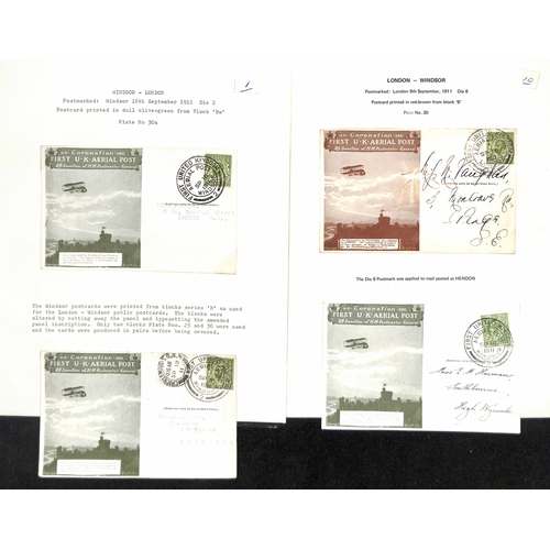 40 - 1911 (Sep 9-16) London to Windsor envelopes in green or purple-brown, London to Windsor postcards in... 