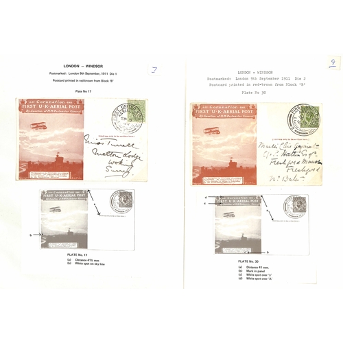 40 - 1911 (Sep 9-16) London to Windsor envelopes in green or purple-brown, London to Windsor postcards in... 