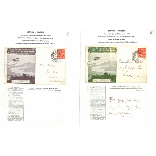 40 - 1911 (Sep 9-16) London to Windsor envelopes in green or purple-brown, London to Windsor postcards in... 
