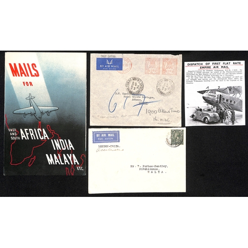 24 - 1934-36 Covers from G.B comprising 1934 first 3d rate postcards to Calcutta or Singapore and first 6... 