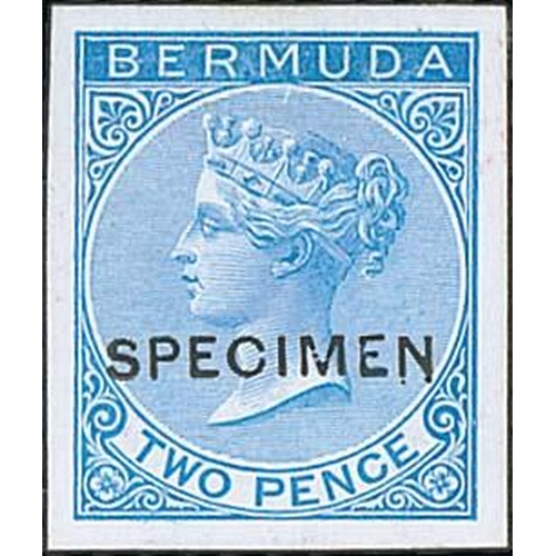 47 - 1d, 2d, 6d and 1/- Coloured Die Proofs, close to the issued colours, on white glazed card each overp... 