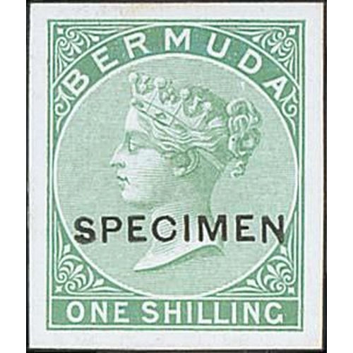 47 - 1d, 2d, 6d and 1/- Coloured Die Proofs, close to the issued colours, on white glazed card each overp... 