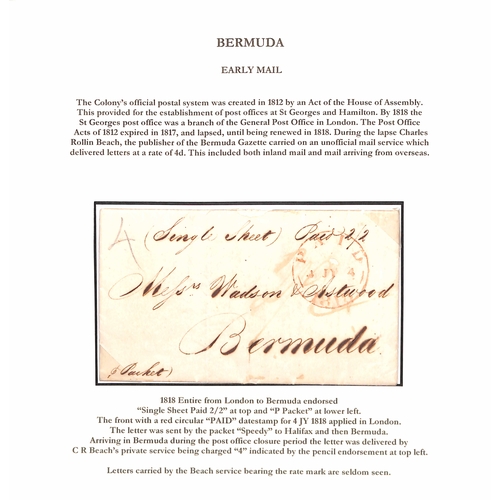 3 - 1818 (July 4) Entire letter from London to Bermuda 