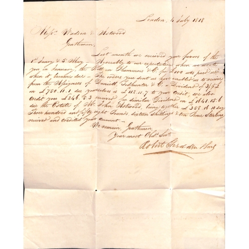 3 - 1818 (July 4) Entire letter from London to Bermuda 