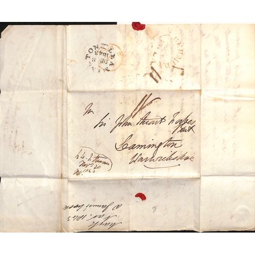 8 - 1843 (Nov 21) Entire letter (first page missing) to England charged 1/-, backstamped with the large ... 