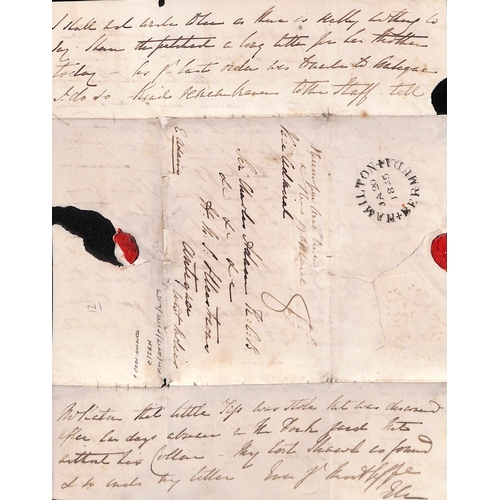 12 - 1845 (Jan 20) Entire letter (first page missing) addressed to 