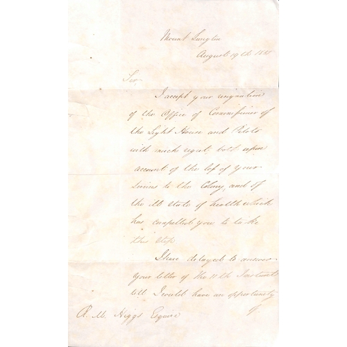 15 - 1851 (Aug 19) Long cover signed in the corner by Charles Elliot, Governor of Bermuda, addressed in h... 