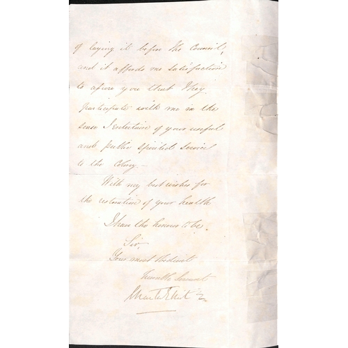 15 - 1851 (Aug 19) Long cover signed in the corner by Charles Elliot, Governor of Bermuda, addressed in h... 