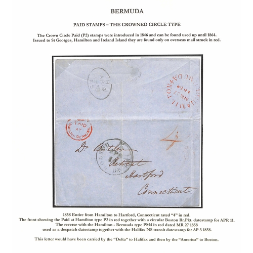 25 - Hamilton. 1858 (Mar 27) Entire letter from John and Richard Darrell, to Hartford, Connecticut, prepa... 