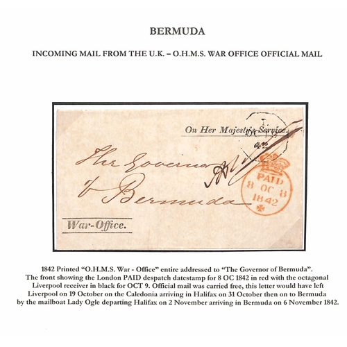 37 - 1842 (Oct 8) Printed O.H.M.S War-Office entire with red crowned Paid datestamp, addressed to 