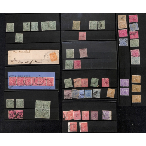 42 - QV-QEII Stamps on stockcards in a shoebox including a few Specimens, multiples, Tercentenary issues,... 