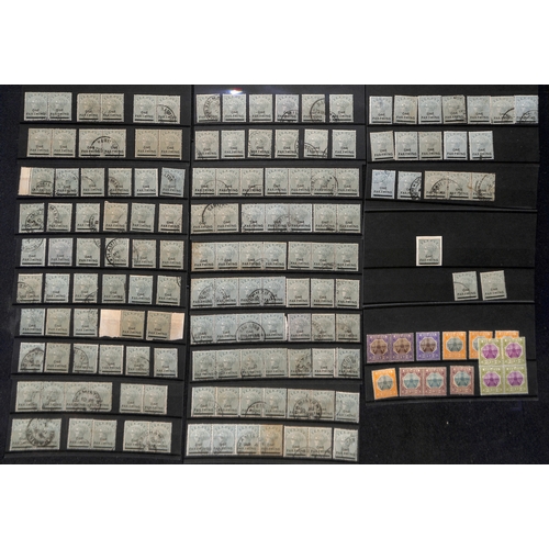 42 - QV-QEII Stamps on stockcards in a shoebox including a few Specimens, multiples, Tercentenary issues,... 