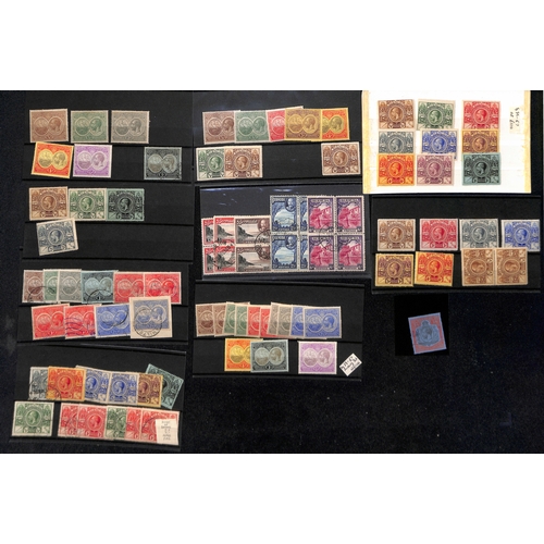 42 - QV-QEII Stamps on stockcards in a shoebox including a few Specimens, multiples, Tercentenary issues,... 
