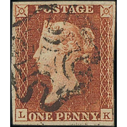 12 - 1840 1d Black and 1841 1d red, LK plate 9, matched pair both fine with good margins, black Maltese C... 