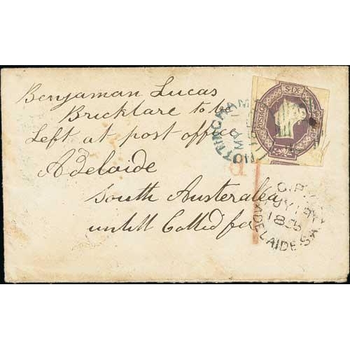 34 - 1856 (May 1) Cover from Nottingham to Adelaide, South Australia 