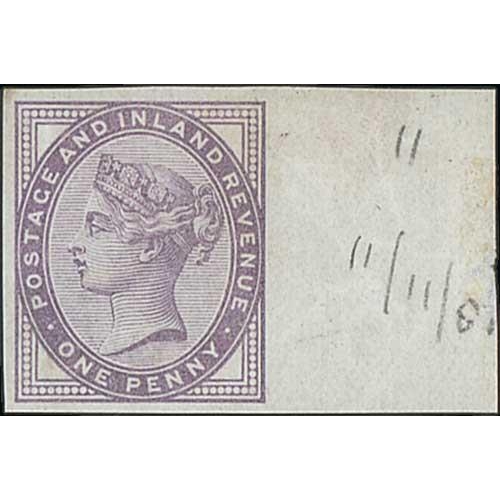 52 - 1881 1d Lilac die II, imperforate marginal Imprimaturs from plates 11, 13 and 35, marginal thins, ot... 