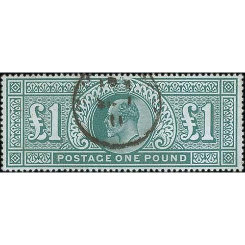 57 - 1902 £1 Dull blue-green used with a central c.d.s cancel, well centred, extremely fine. S.G. 26... 