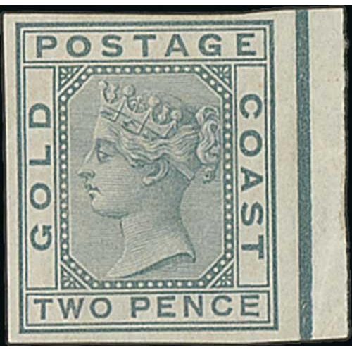 1080 - 1884-91 Crown CA 1d rose-carmine and 2d grey, imperforate plate proofs on watermarked gummed paper, ... 