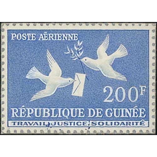 1094 - 1959 Air set, 200f handpainted stamp size essays, an unadopted design in dark blue featuring a dove ... 