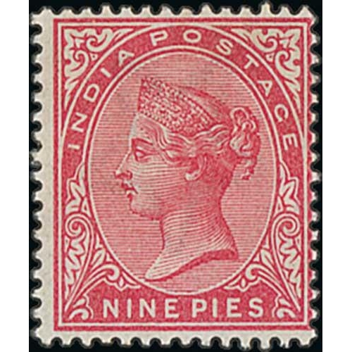 1107 - 1882 9p Aniline Carmine, watermark inverted, fine mint. S.G. 87w, £700. Photo on Page 160.