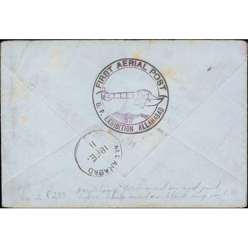 1118 - 1911 (Feb 18) Allahabad First Aerial Post, cover to England franked KEVII 1a cancelled by the specia... 