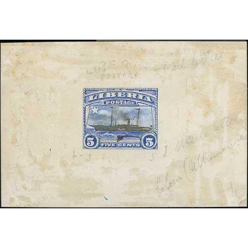 1247 - 1909 Pictorial issue, handpainted essays for the 1c - 20c, 30c and 50c stamps all in the adopted des... 