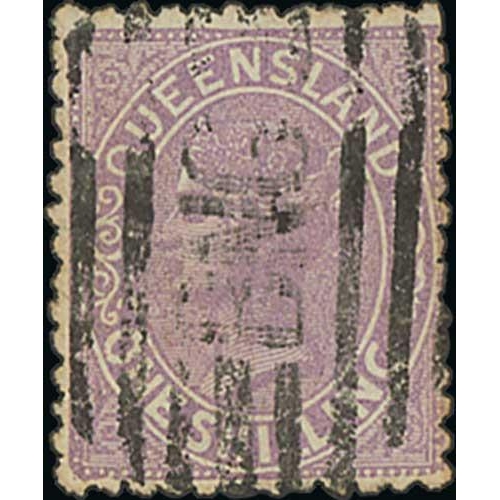 1287 - Samarai. 1882-91 Lined background 1/- violet, 1897-1908 void background 2½d rose (2) and 4d (cr... 