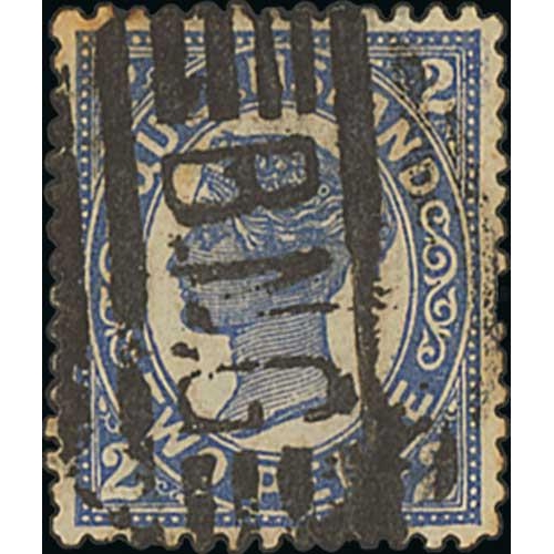 1289 - Woodlarks. 1897-1908 1d (4, including a rejoined pair) and 2½d cancelled by 