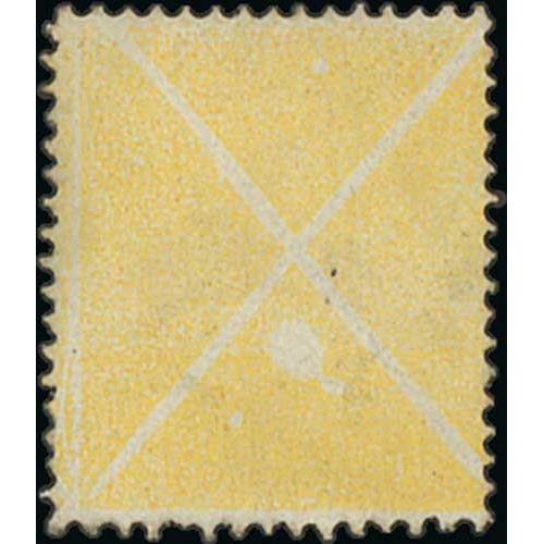 867 - 1858-59 Issue St. Andrew's Cross, small size labels in blue and red mint, yellow (manuscript cancel)... 