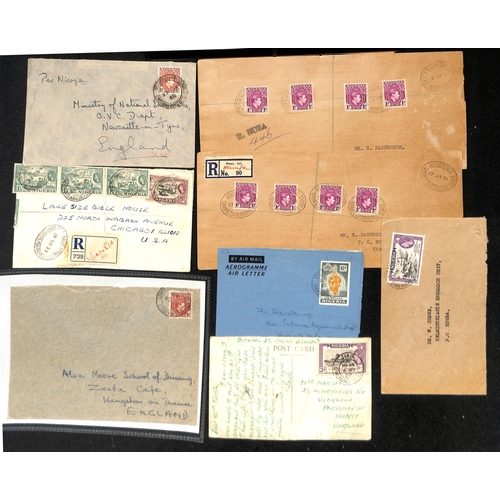 1275 - Cameroon. 1907-1990 Covers and cards including 1919 registered covers bearing C.E.F ½d, 1d, 2d ... 