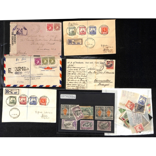 1275 - Cameroon. 1907-1990 Covers and cards including 1919 registered covers bearing C.E.F ½d, 1d, 2d ... 