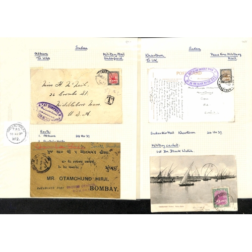 1454 - World War One. 1915-19 Covers and cards (14) and fronts (3) with Sudan censor cachets, 1917 cover fr... 