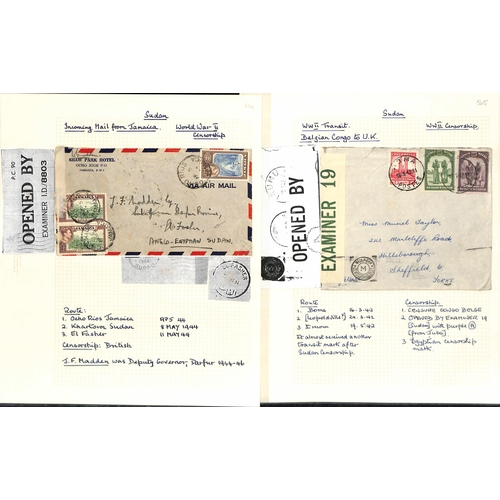 1458 - WW2 - Censorship. 1939-45 Covers from Sudan (36), or to Sudan (13), all censored, also six airgraphs... 